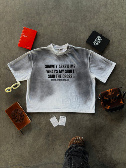 “CHRISTOLOGY”CROPPED T SHIRT